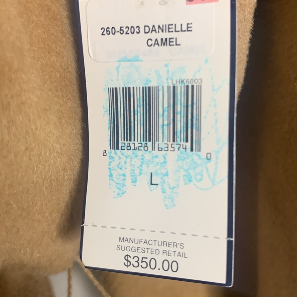 NEW american living danielle camel wool angora blend trench coat jacket large - Picture 5 of 9